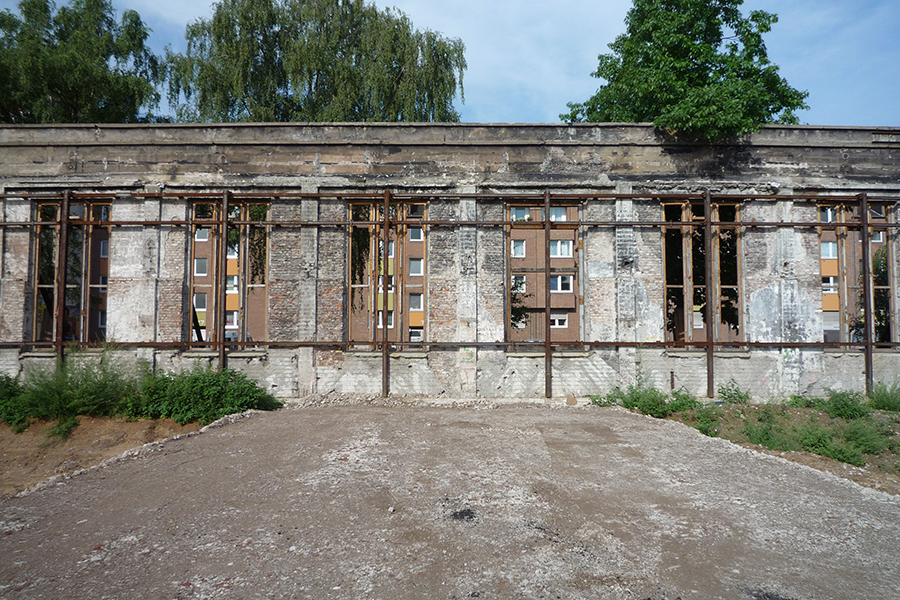 Sicherung denkmalgeschützte Fassade der ehemaligen Clouth-Werke, Köln-Nippes